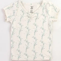 Pima Ruched Tee in Linen Trellis by Iver & Isla