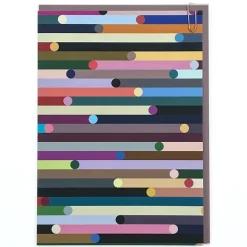 PIng Stripes Greetings Card by Pavilion Cards