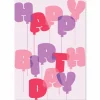 Pink Balloons Birthday Greetings Card by Dicky Bird