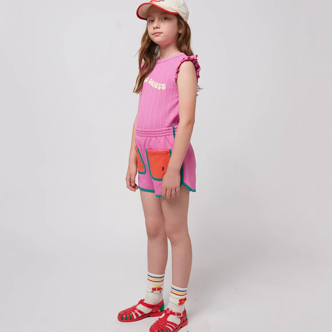 Pink Colour Block Shorts by Bobo Choses