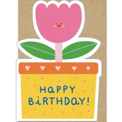 Pink Tulip Birthday Greetings Card by Marylou Chalon for Stormy Knight