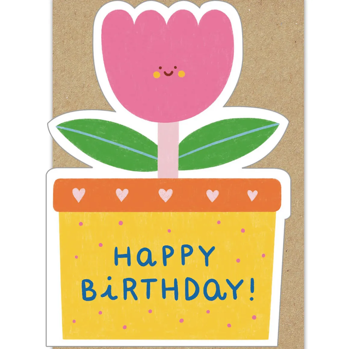 Pink Tulip Birthday Greetings Card by Marylou Chalon for Stormy Knight