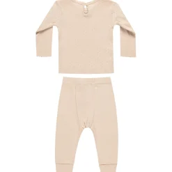 Pointelle Tee and Legging Set in Shell by Quincy Mae