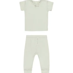 Pointelle Tee and Legging Set in Mint by Quincy Mae