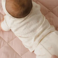 Pointelle Tee and Legging Set in Pink Ditsy by Quincy Mae