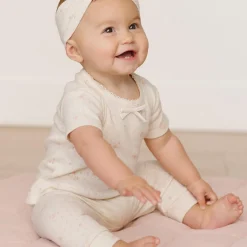 Pointelle Tee and Legging Set in Pink Ditsy by Quincy Mae