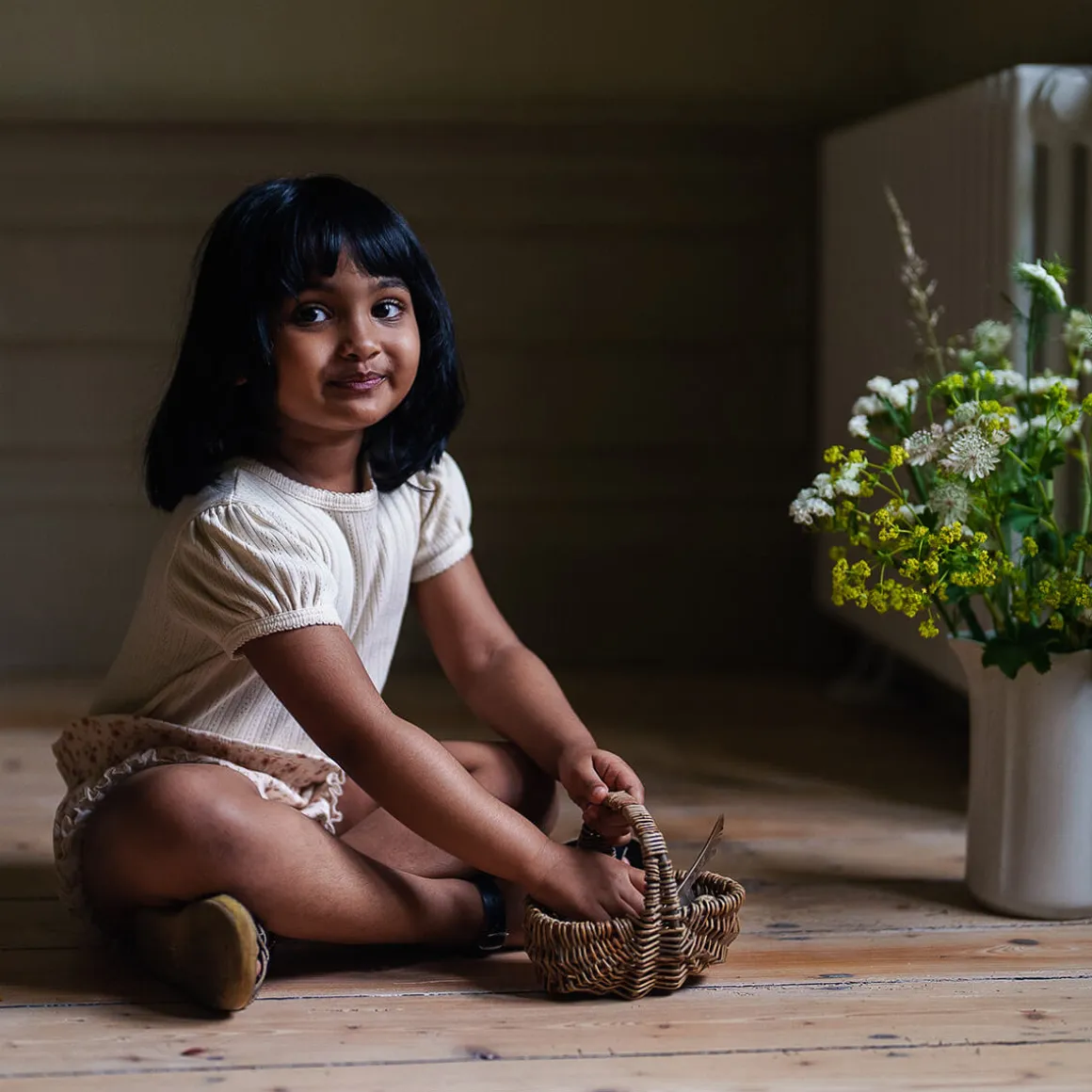 Pointelle Tee in Buttermilk by Little Cotton Clothes