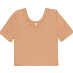 Pointelle Tee in Grapefruit by Rylee & Cru