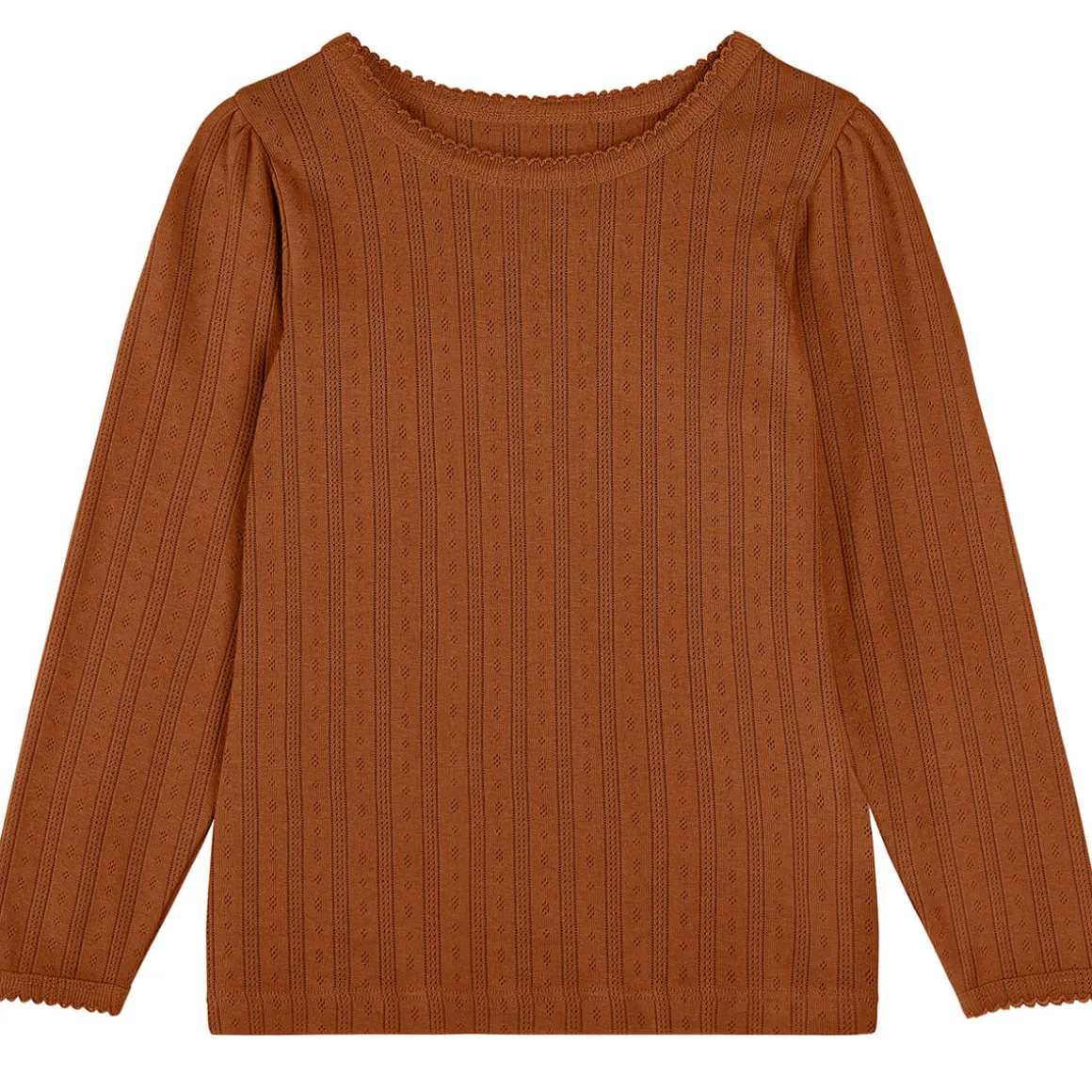Pointelle Tee in Pecan by Little Cotton Clothes