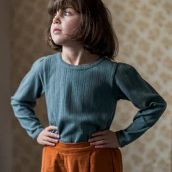 Pointelle Tee in Slate by Little Cotton Clothes