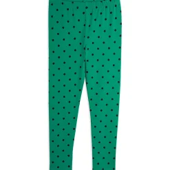 Polka Dot Leggings in Green by Mini Rodini