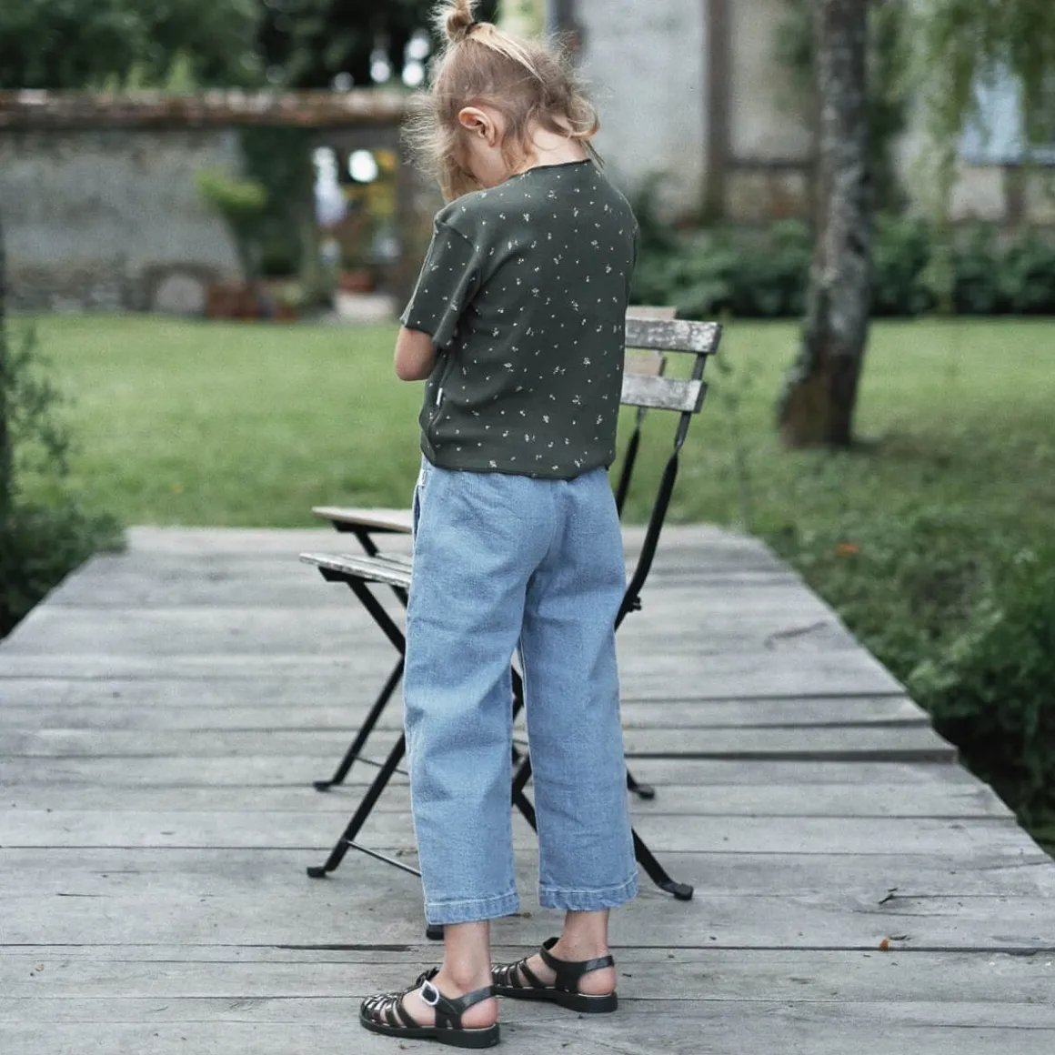 Pomelos Denim Pants in Blue by Poudre Organic - Last One In Stock - 12 Months