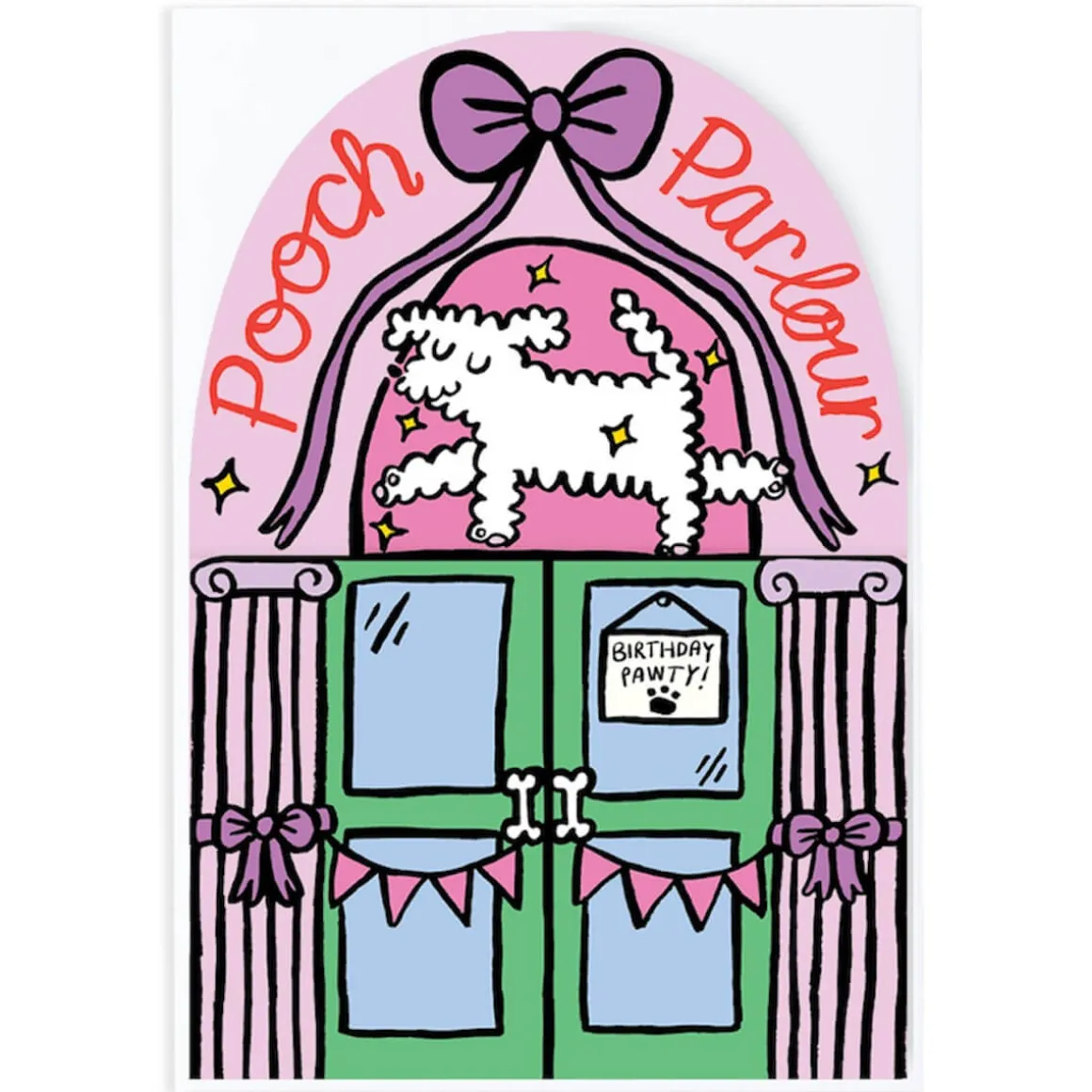 Pooch Parlour Die Cut Birthday Greetings Card by Alice Bowsher for Wrap