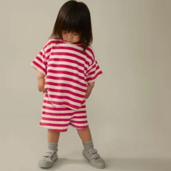 POP Terry Oversized Tee in Cherry / Cream by Gray Label