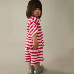 POP Terry Oversized Tee in Cherry / Cream by Gray Label