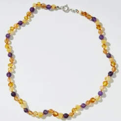 Posy Adult Necklace in Amethyst And Citrine by Nirrimis