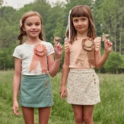 Pouf Tee in Horseshoe Print Taffy by Soor Ploom