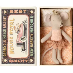 Princess Little Sister Mouse in a Matchbox in Peach by Maileg