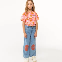 Printed Jeans in Medium Wash Denim by Tinycottons