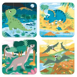4 Progressive Dinosaur Puzzles by Janod