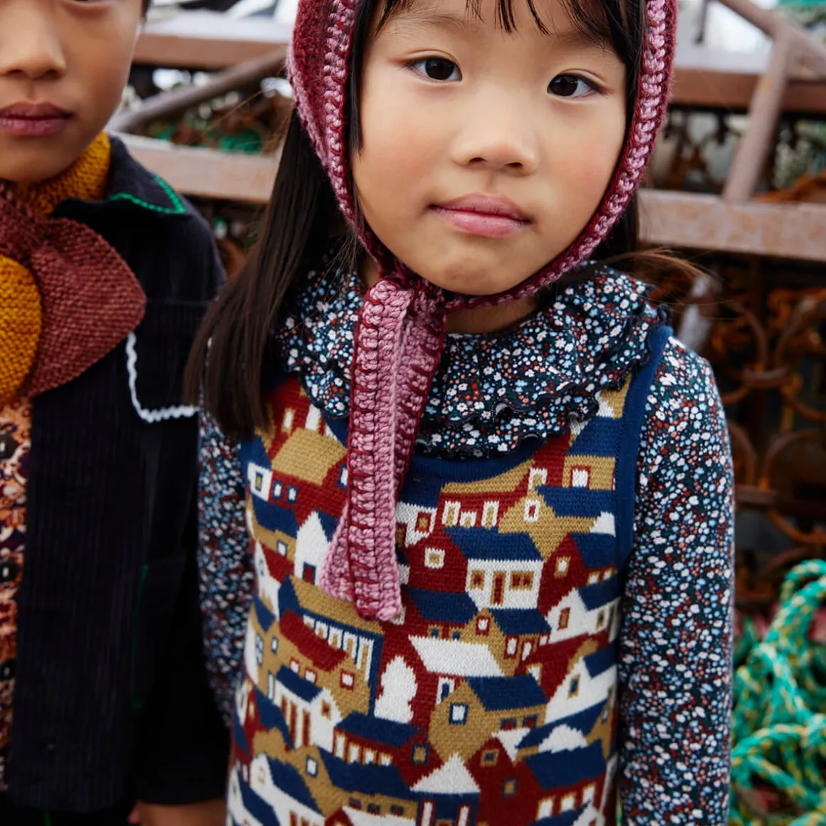 Prudence Dress in Moonlight Village Jacquard by Misha & Puff - Last One In Stock - 8 Years