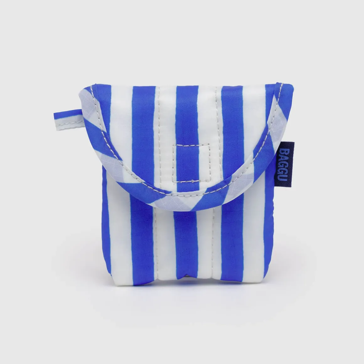 Puffy Earbuds Case in Blue Painted Stripe by Baggu