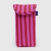 Puffy Glasses Sleeve in Pink and Red Painted Stripe by Baggu