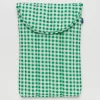 Puffy Laptop Sleeve 16" in Green Gingham by Baggu