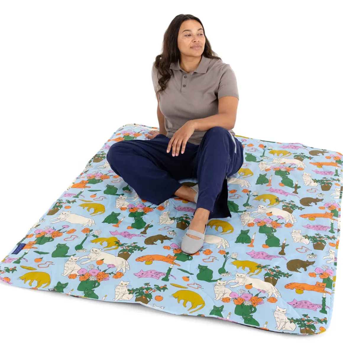 Puffy Picnic Blanket in Table Cats by Baggu
