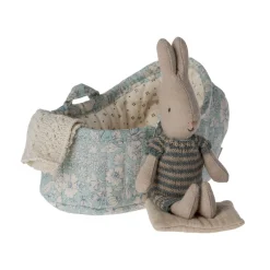 Rabbit in Micro Carry Cot (13cm) in 3 colours by Maileg