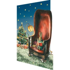 Rabbit Storytime Laser Cut Christmas Greetings Card By Roger La Borde