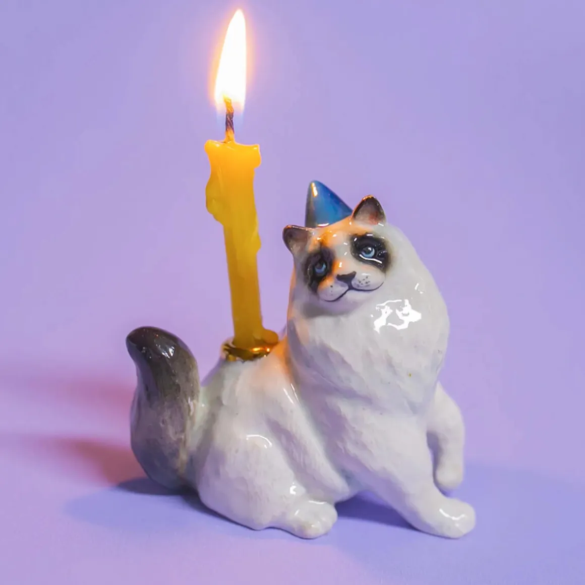 Ragdoll Cat Ceramic Cake Topper by Camp Hollow