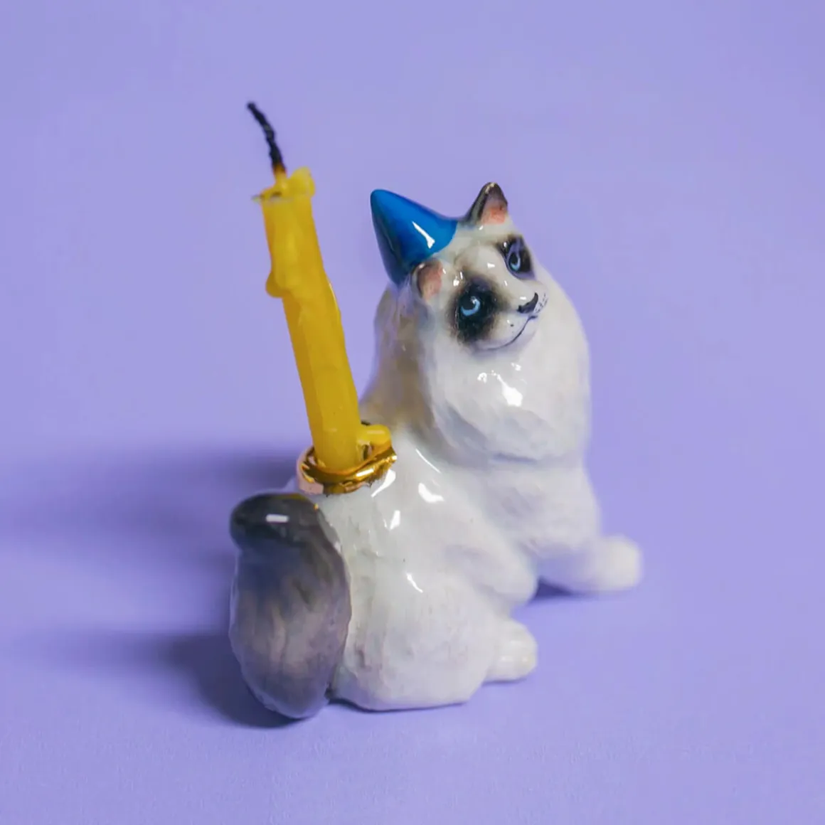 Ragdoll Cat Ceramic Cake Topper by Camp Hollow