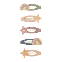Rainbow And Star Mini Clic Clac Hair Clips by Mimi & Lula