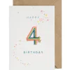 Rainbow Embroidered Age Card by Petra Boase - Age 4