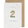 Rainbow Embroidered Age Card by Petra Boase - Age 2