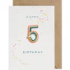 Rainbow Embroidered Age Card by Petra Boase - Age 5