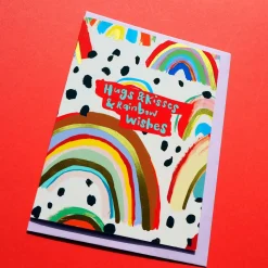Rainbow Kisses Greetings Card by Eleanor Bowmer