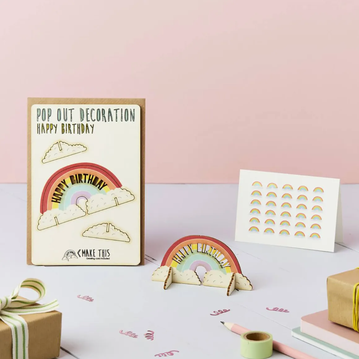 Rainbow Pop Out Decoration And Greetings Card by The Pop Out Card Company