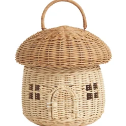 Rattan Mushroom Basket in Natural by Olli Ella