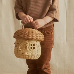 Rattan Mushroom Basket in Natural by Olli Ella