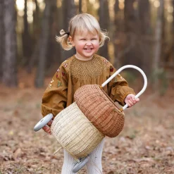 Rattan Mushroom Luggy Basket in Natural by Olli Ella