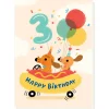3rd Birthday Hotdog Greetings Card by Grace Habib for Stormy Knight