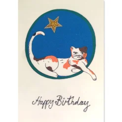 Relaxed Cat Birthday Greetings Card by Rosie Wonders