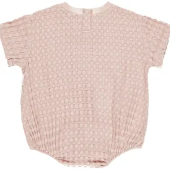 Relaxed Short Sleeve Bubble Romper in Bubblegum by Quincy Mae