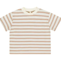 Relaxed Tee in Grapefruit Stripe by Rylee & Cru