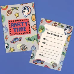 Retro Bumpers Party Invitations (Pack of 10) by Eleanor Bowmer