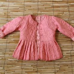 Reversible Quilted Jacket in Rosa Bloom Print Denim by Bonjour - Last One In Stock - 2 Years