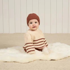 Rex Sweater in Cranberry Stripe by Quincy Mae