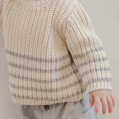 Rex Sweater in Fog Stripe by Quincy Mae